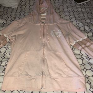 Pink light weight zipper up